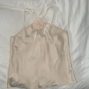 Cynthia Rowley Beige Top with Floral Accent